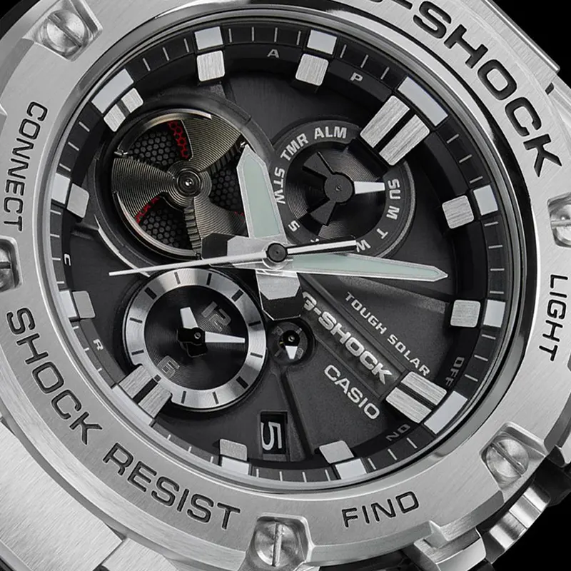 Casio G-Shock Tought Solar Power Black Dial Men's Watch- GST-B100D-1A